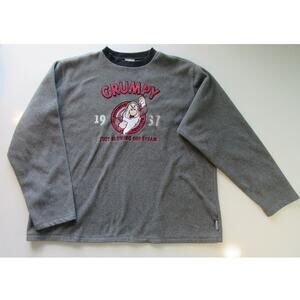 DISNEY STORE Exclusive GRUMPY Appliqued & Embroidered Fleece Sweatshirt Size L